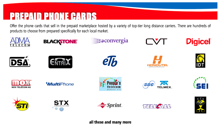 sell prepaid long distance cards